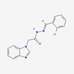 molecular formula C16H13BrN4O B11677322 2-(1H-benzimidazol-1-yl)-N'-[(E)-(2-bromophenyl)methylidene]acetohydrazide 