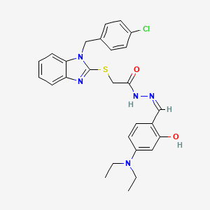 2-{[1-(4-chlorobenzyl)-1H-benzimidazol-2-yl]sulfanyl}-N'-[4-(diethylamino)-2-hydroxybenzylidene]acetohydrazide