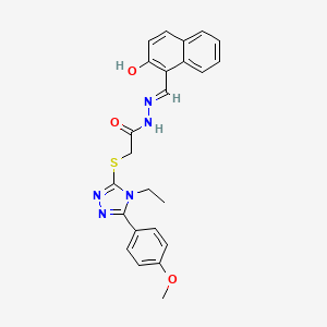 2-{[4-ethyl-5-(4-methoxyphenyl)-4H-1,2,4-triazol-3-yl]sulfanyl}-N'-[(E)-(2-hydroxynaphthalen-1-yl)methylidene]acetohydrazide