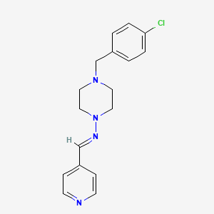 molecular formula C17H19ClN4 B11677372 4-(4-chlorobenzyl)-N-[(E)-pyridin-4-ylmethylidene]piperazin-1-amine 