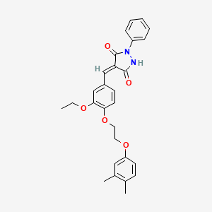 (4E)-4-{4-[2-(3,4-dimethylphenoxy)ethoxy]-3-ethoxybenzylidene}-1-phenylpyrazolidine-3,5-dione