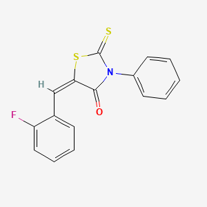 (5E)-5-[(2-fluorophenyl)methylidene]-3-phenyl-2-sulfanylidene-1,3-thiazolidin-4-one