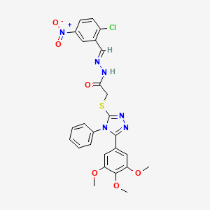 N'-[(E)-(2-chloro-5-nitrophenyl)methylidene]-2-{[4-phenyl-5-(3,4,5-trimethoxyphenyl)-4H-1,2,4-triazol-3-yl]sulfanyl}acetohydrazide