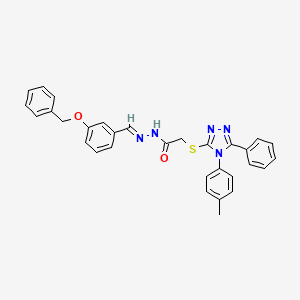 N'-{(E)-[3-(benzyloxy)phenyl]methylidene}-2-{[4-(4-methylphenyl)-5-phenyl-4H-1,2,4-triazol-3-yl]sulfanyl}acetohydrazide