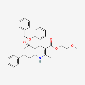 2-Methoxyethyl 4-[2-(benzyloxy)phenyl]-2-methyl-5-oxo-7-phenyl-1,4,5,6,7,8-hexahydroquinoline-3-carboxylate