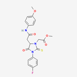 Methyl [3-(4-fluorophenyl)-5-{2-[(4-methoxyphenyl)amino]-2-oxoethyl}-4-oxo-2-thioxoimidazolidin-1-yl]acetate