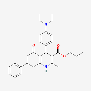 Propyl 4-[4-(diethylamino)phenyl]-2-methyl-5-oxo-7-phenyl-1,4,5,6,7,8-hexahydroquinoline-3-carboxylate