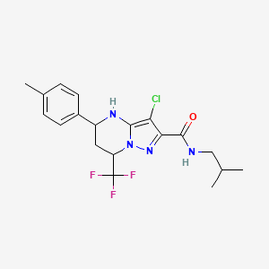 3-chloro-5-(4-methylphenyl)-N-(2-methylpropyl)-7-(trifluoromethyl)-4,5,6,7-tetrahydropyrazolo[1,5-a]pyrimidine-2-carboxamide