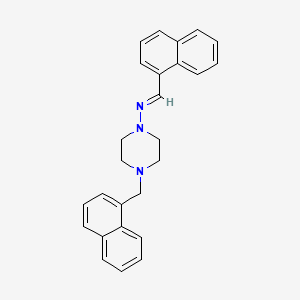 molecular formula C26H25N3 B11677572 N-(1-Naphthylmethylene)-N-(4-(1-naphthylmethyl)-1-piperazinyl)amine 