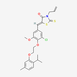 (5Z)-5-(3-chloro-5-methoxy-4-{2-[5-methyl-2-(propan-2-yl)phenoxy]ethoxy}benzylidene)-3-(prop-2-en-1-yl)-2-thioxo-1,3-thiazolidin-4-one