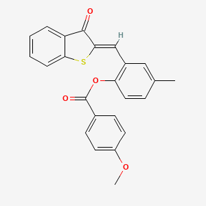 4-methyl-2-[(Z)-(3-oxo-1-benzothiophen-2(3H)-ylidene)methyl]phenyl 4-methoxybenzoate