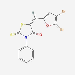 (5E)-5-[(4,5-dibromofuran-2-yl)methylidene]-3-phenyl-2-sulfanylidene-1,3-thiazolidin-4-one