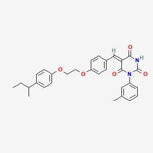 (5Z)-5-(4-{2-[4-(butan-2-yl)phenoxy]ethoxy}benzylidene)-1-(3-methylphenyl)pyrimidine-2,4,6(1H,3H,5H)-trione