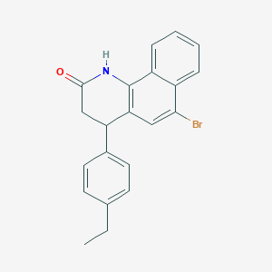 molecular formula C21H18BrNO B11677796 6-bromo-4-(4-ethylphenyl)-3,4-dihydrobenzo[h]quinolin-2(1H)-one 