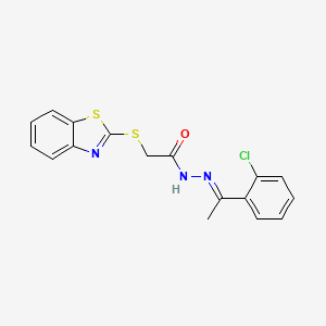 2-(1,3-benzothiazol-2-ylsulfanyl)-N'-[(1E)-1-(2-chlorophenyl)ethylidene]acetohydrazide