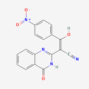 3-(4-Nitrophenyl)-3-oxo-2-[(2E)-4-oxo-1,2,3,4-tetrahydroquinazolin-2-ylidene]propanenitrile