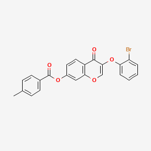 molecular formula C23H15BrO5 B11677843 3-(2-bromophenoxy)-4-oxo-4H-chromen-7-yl 4-methylbenzoate 