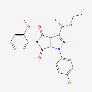 Ethyl 1-(4-bromophenyl)-5-(2-methoxyphenyl)-4,6-dioxo-1,3a,4,5,6,6a-hexahydropyrrolo[3,4-c]pyrazole-3-carboxylate