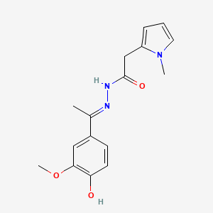 N'-[(1E)-1-(4-hydroxy-3-methoxyphenyl)ethylidene]-2-(1-methyl-1H-pyrrol-2-yl)acetohydrazide