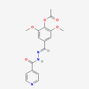 molecular formula C17H17N3O5 B11677869 2,6-dimethoxy-4-{(E)-[2-(pyridin-4-ylcarbonyl)hydrazinylidene]methyl}phenyl acetate 