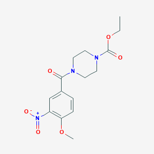 molecular formula C15H19N3O6 B11677874 Ethyl 4-(4-methoxy-3-nitrobenzoyl)piperazine-1-carboxylate 