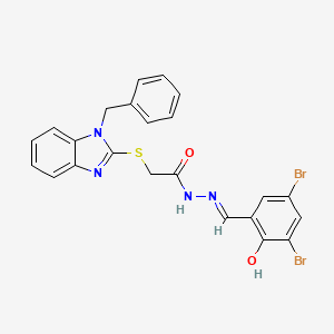 2-[(1-benzyl-1H-benzimidazol-2-yl)thio]-N'-[(E)-(3,5-dibromo-2-hydroxyphenyl)methylidene]acetohydrazide