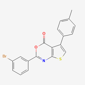 molecular formula C19H12BrNO2S B11677882 2-(3-bromophenyl)-5-(4-methylphenyl)-4H-thieno[2,3-d][1,3]oxazin-4-one 