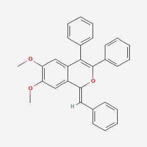 molecular formula C30H24O3 B11677890 (1Z)-1-benzylidene-6,7-dimethoxy-3,4-diphenyl-1H-isochromene 