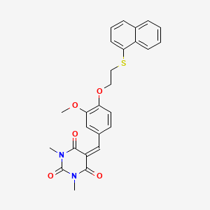 5-{3-methoxy-4-[2-(naphthalen-1-ylsulfanyl)ethoxy]benzylidene}-1,3-dimethylpyrimidine-2,4,6(1H,3H,5H)-trione