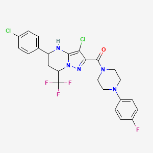 [3-Chloro-5-(4-chlorophenyl)-7-(trifluoromethyl)-4,5,6,7-tetrahydropyrazolo[1,5-a]pyrimidin-2-yl][4-(4-fluorophenyl)piperazin-1-yl]methanone