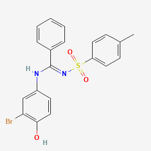 molecular formula C20H17BrN2O3S B11677932 N-(3-bromo-4-hydroxyphenyl)-N'-[(4-methylphenyl)sulfonyl]benzenecarboximidamide 