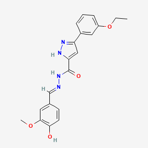 3-(3-ethoxyphenyl)-N'-[(E)-(4-hydroxy-3-methoxyphenyl)methylidene]-1H-pyrazole-5-carbohydrazide