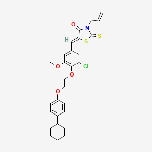 (5Z)-5-{3-chloro-4-[2-(4-cyclohexylphenoxy)ethoxy]-5-methoxybenzylidene}-3-(prop-2-en-1-yl)-2-thioxo-1,3-thiazolidin-4-one