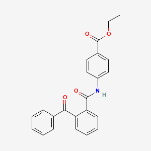 molecular formula C23H19NO4 B11677970 Benzoic acid, 4-[(2-benzoyl)benzoylamino]-, ethyl ester 