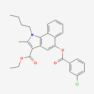 ethyl 1-butyl-5-{[(3-chlorophenyl)carbonyl]oxy}-2-methyl-1H-benzo[g]indole-3-carboxylate