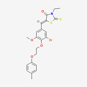 (5Z)-5-{3-bromo-5-methoxy-4-[2-(4-methylphenoxy)ethoxy]benzylidene}-3-ethyl-2-thioxo-1,3-thiazolidin-4-one