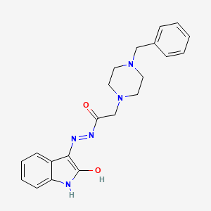 2(4-Benzyl-1-piperazinyl)N'-(2-oxo-1,2-dihydro-3H-indol-3-ylidene)acetohydrazide