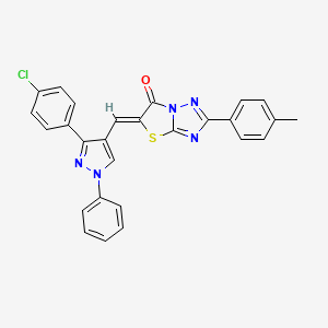 (5Z)-5-{[3-(4-chlorophenyl)-1-phenyl-1H-pyrazol-4-yl]methylidene}-2-(4-methylphenyl)[1,3]thiazolo[3,2-b][1,2,4]triazol-6(5H)-one