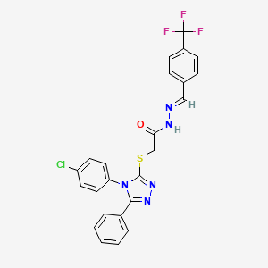 molecular formula C24H17ClF3N5OS B11678089 2-{[4-(4-chlorophenyl)-5-phenyl-4H-1,2,4-triazol-3-yl]sulfanyl}-N'-{(E)-[4-(trifluoromethyl)phenyl]methylidene}acetohydrazide 