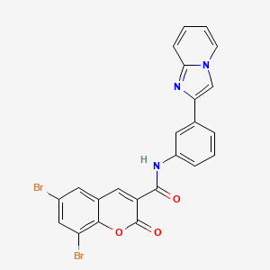 6,8-Dibromo-N-(3-{imidazo[1,2-A]pyridin-2-YL}phenyl)-2-oxo-2H-chromene-3-carboxamide