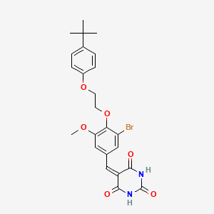 5-({3-Bromo-4-[2-(4-tert-butylphenoxy)ethoxy]-5-methoxyphenyl}methylidene)-1,3-diazinane-2,4,6-trione