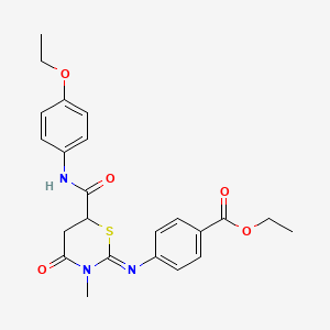 Ethyl 4-{[(2E)-6-[(4-ethoxyphenyl)carbamoyl]-3-methyl-4-oxo-1,3-thiazinan-2-ylidene]amino}benzoate