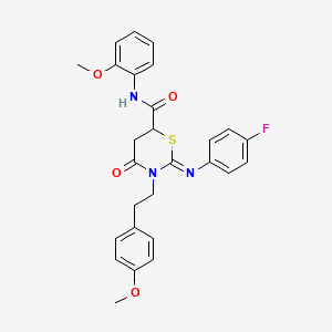 (2Z)-2-[(4-fluorophenyl)imino]-N-(2-methoxyphenyl)-3-[2-(4-methoxyphenyl)ethyl]-4-oxo-1,3-thiazinane-6-carboxamide