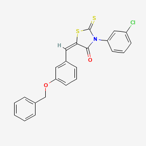 molecular formula C23H16ClNO2S2 B11678134 (5E)-5-[3-(benzyloxy)benzylidene]-3-(3-chlorophenyl)-2-thioxo-1,3-thiazolidin-4-one 