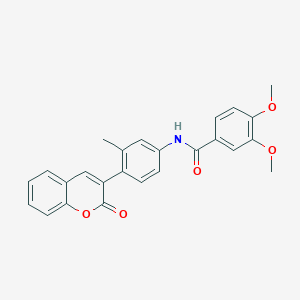 molecular formula C25H21NO5 B11678151 3,4-dimethoxy-N-[3-methyl-4-(2-oxo-2H-chromen-3-yl)phenyl]benzamide 