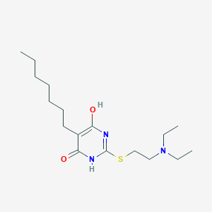 molecular formula C17H31N3O2S B11678170 2-{[2-(Diethylamino)ethyl]sulfanyl}-5-heptylpyrimidine-4,6-diol 