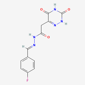 2-(3,5-dioxo-2,3,4,5-tetrahydro-1,2,4-triazin-6-yl)-N'-[(E)-(4-fluorophenyl)methylidene]acetohydrazide