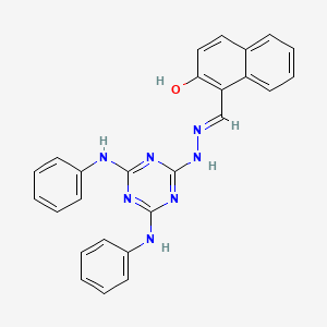 1-[(E)-{2-[4,6-bis(phenylamino)-1,3,5-triazin-2-yl]hydrazinylidene}methyl]naphthalen-2-ol