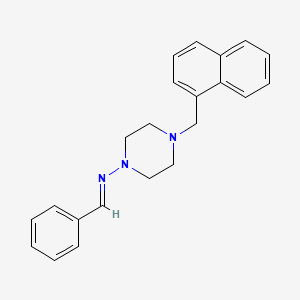 molecular formula C22H23N3 B11678290 N-Benzylidene-4-(1-naphthylmethyl)-1-piperazinamine 