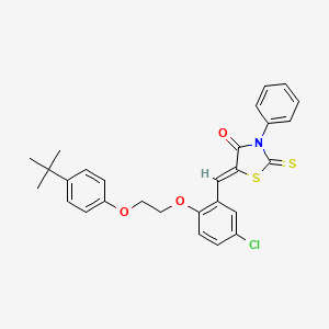 (5Z)-5-{2-[2-(4-tert-butylphenoxy)ethoxy]-5-chlorobenzylidene}-3-phenyl-2-thioxo-1,3-thiazolidin-4-one